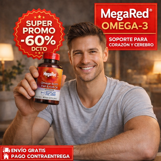 MegaRed™ Omega 3 Pro – Suplemento Premium para Mejorar Energía, Memoria y Salud Cardiovascular
